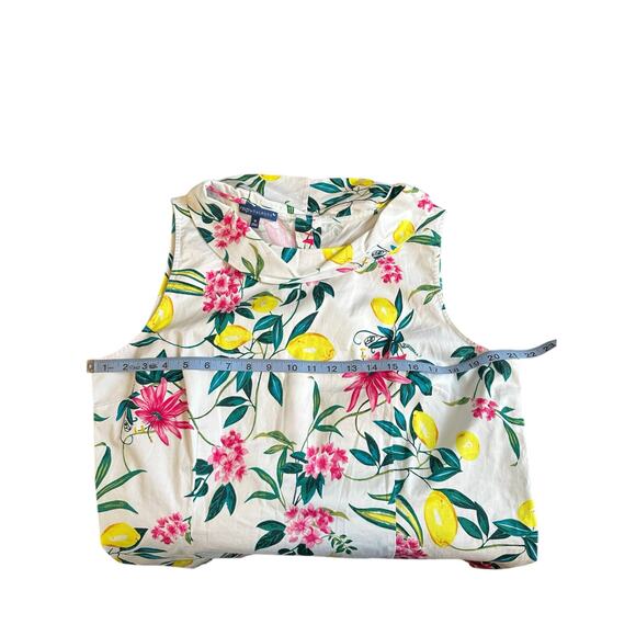 RSVP by Talbots Plus Blouse Spring Summer Floral Lemon Print Buttons Size 18 - Picture 9 of 10